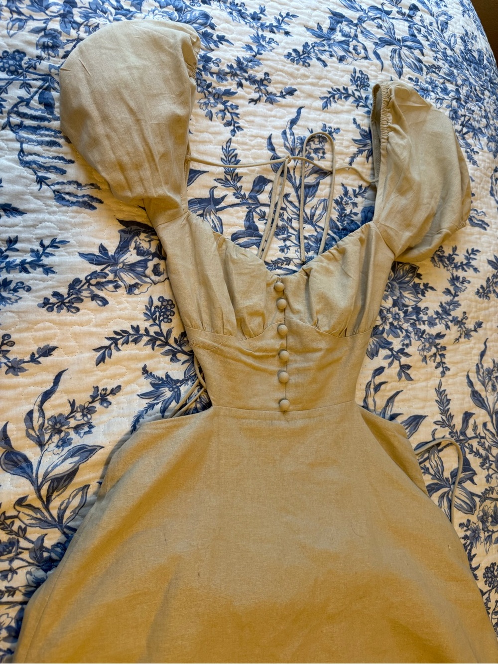 Princess Polly Beige Puff Sleeve Mini Dress